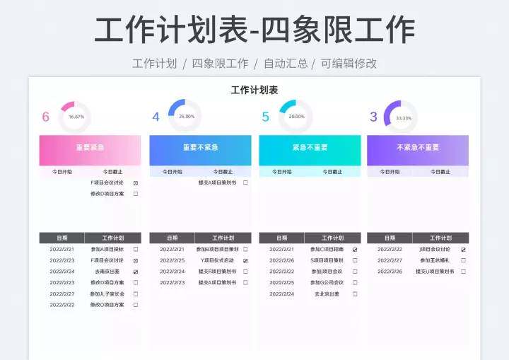 图片[4]-45套四象限工作表-计划安排管理自动生成紧急重要任务待办清单excel表格【电商热销1364】-暗冰资源网