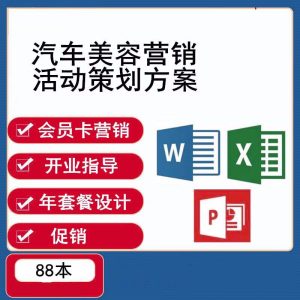 汽车美容营销活动策划方案大全-汽车维修美容店开业会员卡经营促销推广【电商热销1255】-北极星资源库