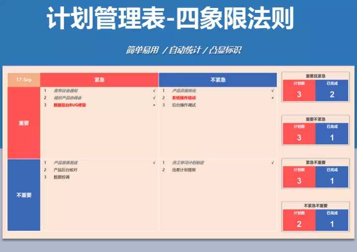 图片[17]-45套四象限工作表-计划安排管理自动生成紧急重要任务待办清单excel表格【电商热销1364】-暗冰资源网