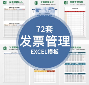72套发票管理Excel模版-财务发票管理系统excel表格发票登记开票统计明细表【电商热销891】-北极星资源库