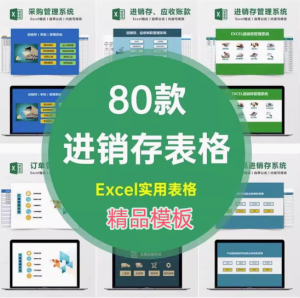 80款进销存excel表格模板-进销存管理系统excel表格模板商品库存管理进出货入库明细表模板【电商热销583】-北极星资源库
