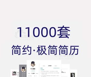 11000套简约简历模板-个人求职电子版word封面应届毕业生表格英文设计制作定制【电商热销620】-北极星资源库