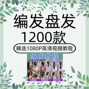 1200款盘发视频短发编发教程新娘课程古风发型扎头发盘头女童汉服造型【电商热销50】-北极星资源库