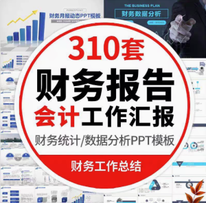 310套财务报告PPT模板-会计财务报告数据分析工作报告总结PPT模板金融统计年终汇报表图【电商热销611】-北极星资源库
