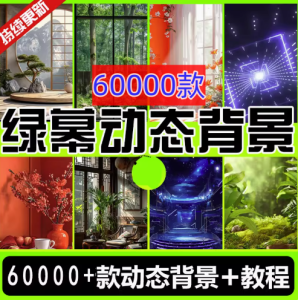 60000+款绿幕动态背景素材-抖音直播间竖屏动态背景视频素材房间语音乐夜听情感故事【电商热销598】-北极星资源库