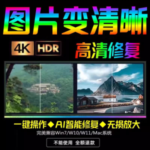 智能AI:图片相片模糊变清晰_高清修复无损放大_黑白上色彩色软件-北极星资源库