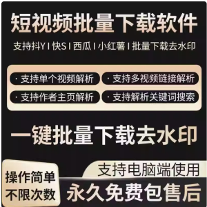 抖音快手短视频批量下载无水印西瓜下载软件网页一键采集高清素材-北极星资源库