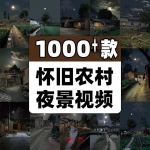 怀旧农村夜景风景视频素材 乡村夜晚创作参考资料-北极星资源库