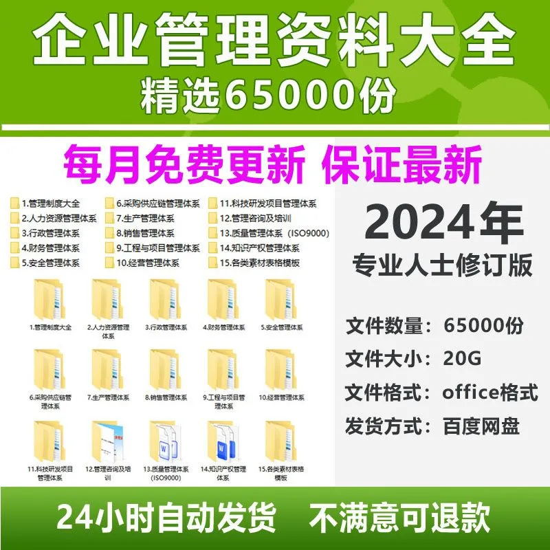 企业管理制度公司全套规章大全汇编人事行政财务工厂常用方案合集