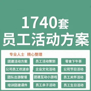 公司员工活动方案团建小游戏生日聚餐茶话会出游节日亲子活动资料-北极星资源库