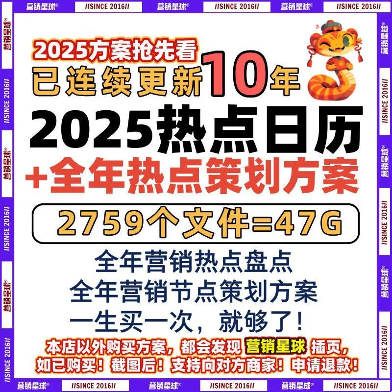 2025广告营销热点借势节日历年度月度推广品牌策划PPT方案模板