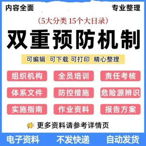 双重预防机制体系建设资料隐患排查安全企业生产双控分级管理制度-北极星资源库