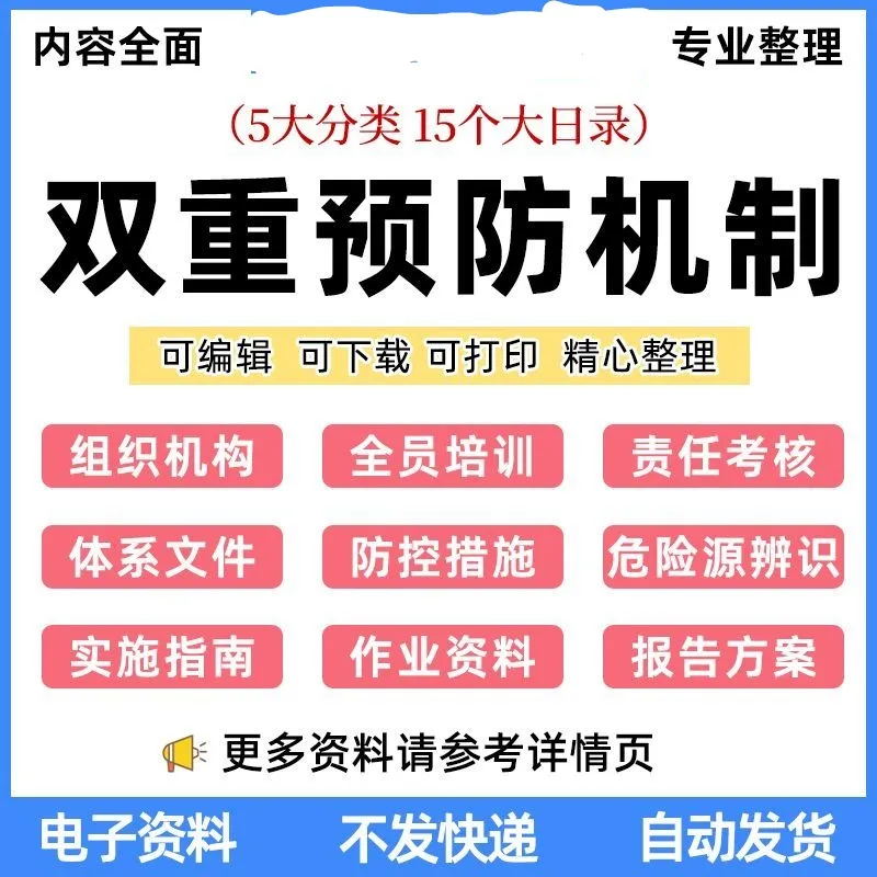双重预防机制体系建设资料隐患排查安全企业生产双控分级管理制度
