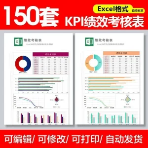 公司员工部门人事绩效考核表试用期KPI月度统计管理excel表格模板-北极星资源库