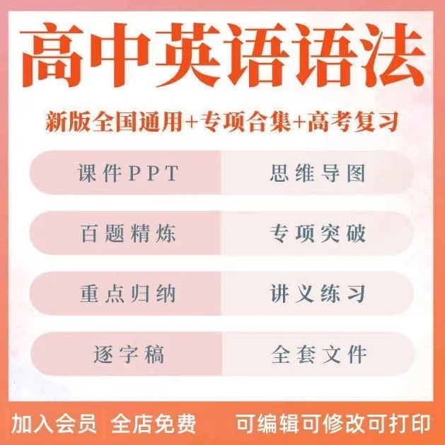 高中英语语法课件ppt高三高考专项重点复习练习题资料讲义电子版