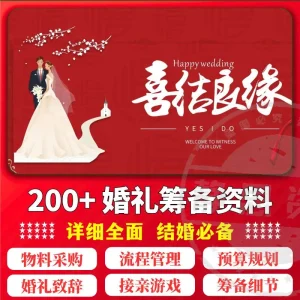 结婚计划婚前婚礼流程准备筹备准备物品采购清单日程安排表格素材-北极星资源库