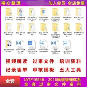IATF16949 2016质量管理体系全套过审文件资料质量手册电子版-北极星资源库
