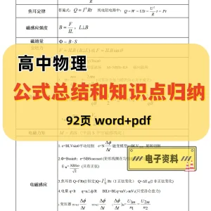 高中物理公式整理知识点总结高考复习高一高二高三归纳word电子版-北极星资源库