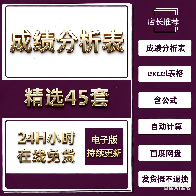 学生成绩分析表Excel模板班级一科多科考试明细汇总排名分析图表