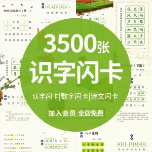 儿童识字闪卡小学语文拼音古诗词幼小衔接认字图片电子版卡片素材-北极星资源库