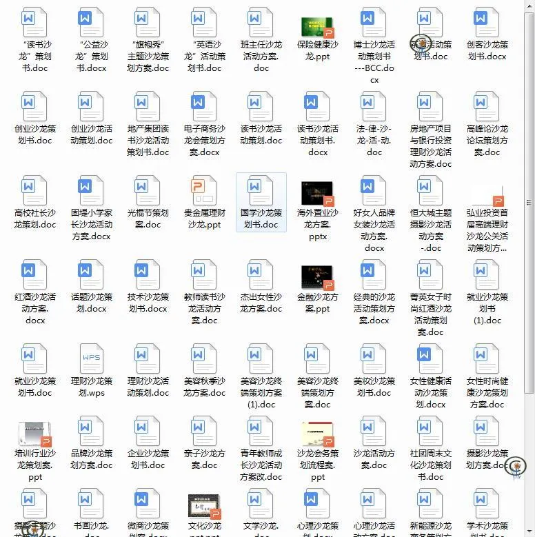 各种沙龙活动方案集锦word文档电子版素材
