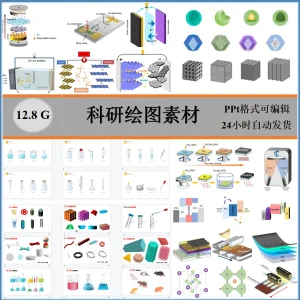 科研绘图素材PPT素材纳米材料电池实验器材流程图ppt可编辑-北极星资源库