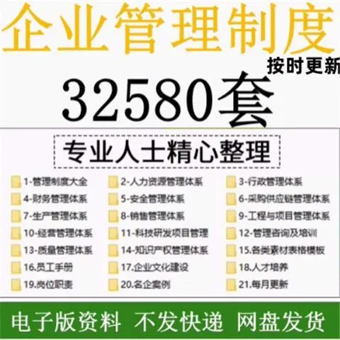 公司企业管理制度规章员工手册文化建设行政人事财务全套电子版