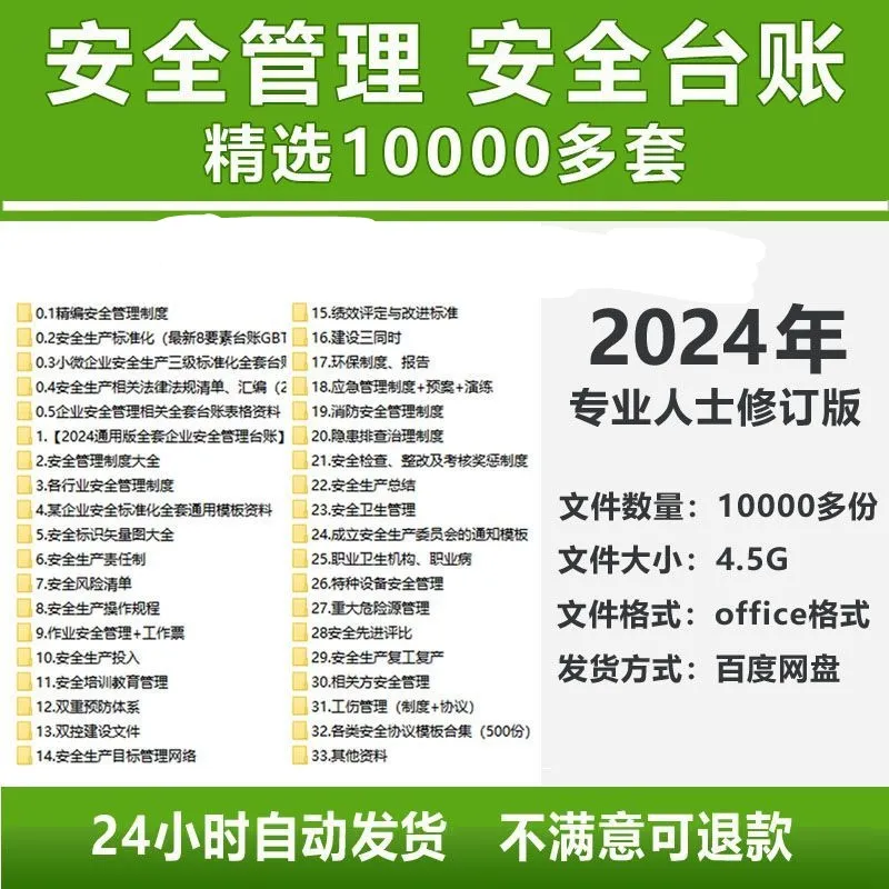 安全生产管理制度全套企业标准化台账资料材应急预案责任制电子版