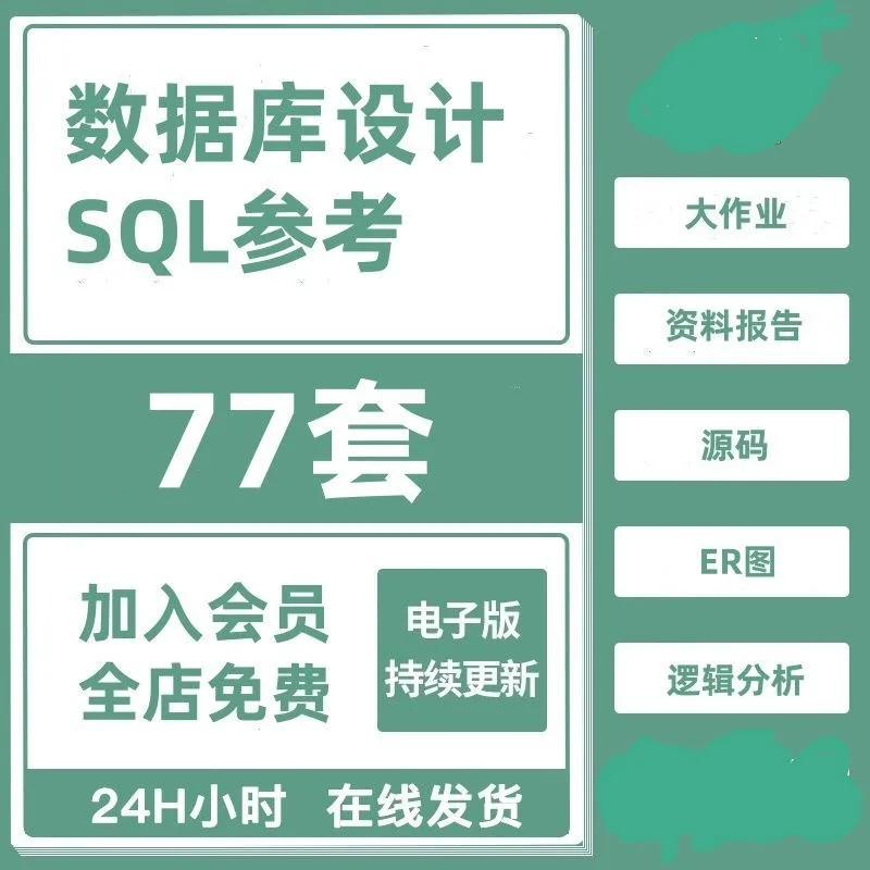 77个数据库设计参考SQL 管理系统 大作业 资料报告素材
