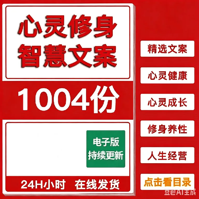 心灵健康智慧文案心灵成长修身养性人生经营智慧文案抖音口播文案
