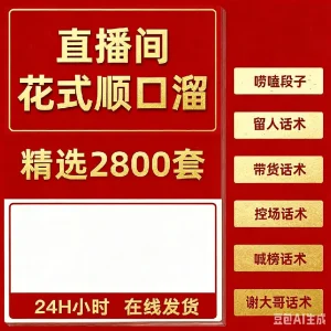直播间顺口溜话术大全电子版喊麦搞笑夸大哥练口才娱乐主播-北极星资源库