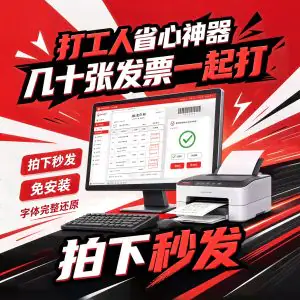 发票批量打印工具一键出纸免安装无广告无需会员财务打印神器-北极星资源库