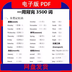 7天背完3500词单词中英文分类可以快速记忆英语学霸词根词缀-北极星资源库