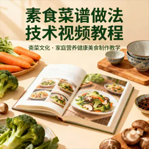 素食菜谱制作技术视频教程家庭营养健康美食教学设计素材-北极星资源库