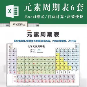 化学元素周期表pdf电子版可打印编辑修改新版高清图片jpg学生素材-北极星资源库