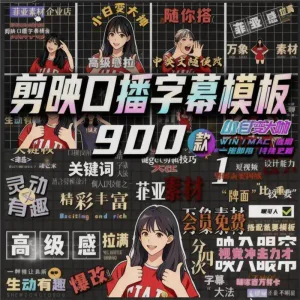 900个剪映高级感字幕预设口播动态排版预设标题入场出场动秒发货-北极星资源库