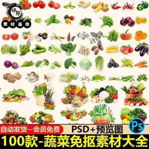 7233高清蔬菜免抠电商超市果蔬海报设计元素PS素材PNG免扣模板-北极星资源库