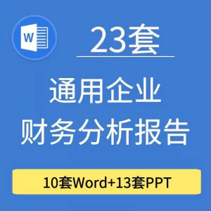 23套通用企业公司年度财务分析报告word电子文档模板PPT演示-北极星资源库