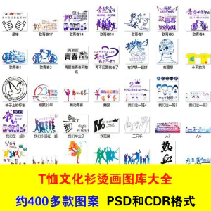 T恤文化衫班服活动服烫画印制图案素材模板PSD CDR格式设计源文件-北极星资源库