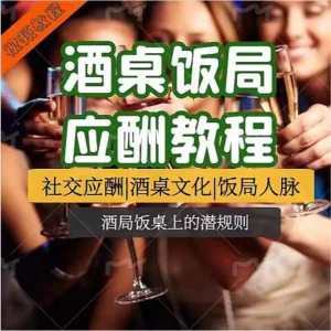酒局应酬视频教程社交礼仪商务宴请场面酒桌饭局应酬技巧课程合集-北极星资源库