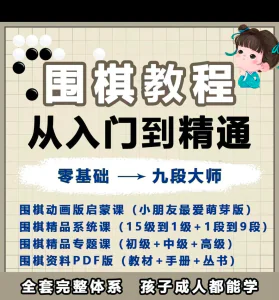 围棋教程零基础儿童视频课少儿动画启蒙围棋入门系统电子资料课程-北极星资源库