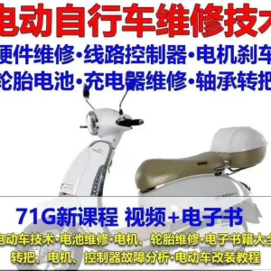 电动车维修视频自学教程零基础学习常见故障保养技术案例讲解大全-北极星资源库