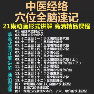 中医经络穴位全脑速记视频教学快速记忆动画形象加深记忆课程教程-北极星资源库
