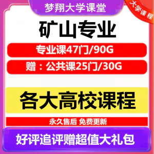 大学矿山专业视频教程矿山机械边坡工程 采矿72门自学课程赠PPT