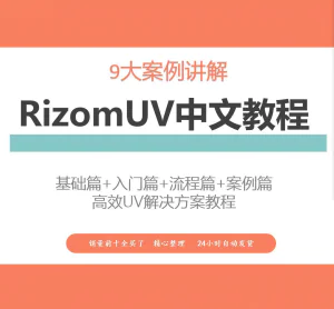 RizomUV中文教程高效UV解决方案视频教学零基础入门自学软件入门-北极星资源库