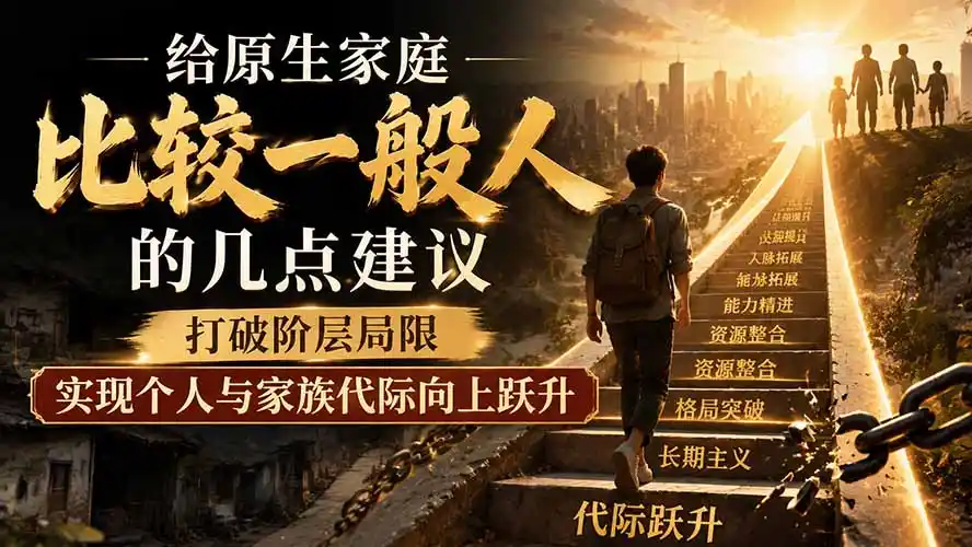 付费文章：给原生家庭比较一般人的几点建议，打破阶层局限，实现个人与家族代际向上跃升-北极星资源库