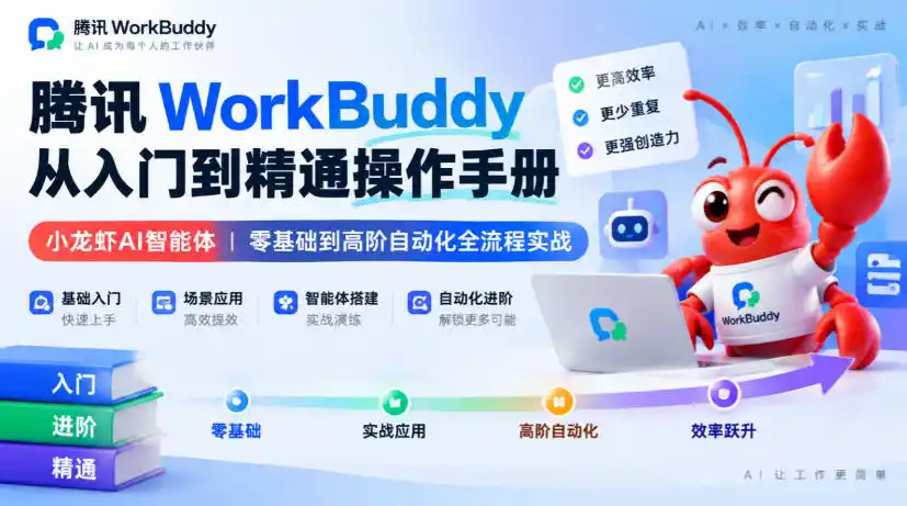 腾讯WorkBuddy从入门到精通操作手册｜小龙虾AI智能体，零基础到高阶自动化全流程实战【文档】-北极星资源库