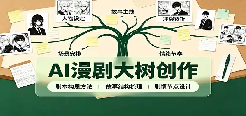 AI漫剧大树创作：剧本构思课程讲解，软件插件配置，配套工具资料完整梳理-北极星资源库