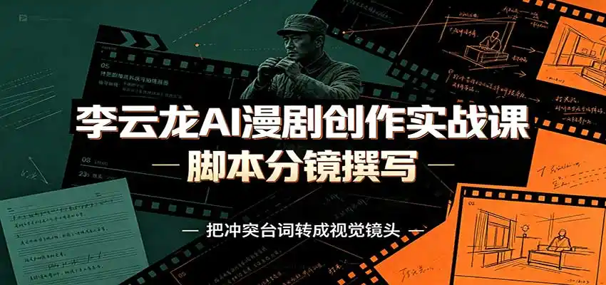 李云龙AI漫剧创作实战课：角色人设还原，脚本分镜撰写，AI漫剧成片完整制作教学-北极星资源库