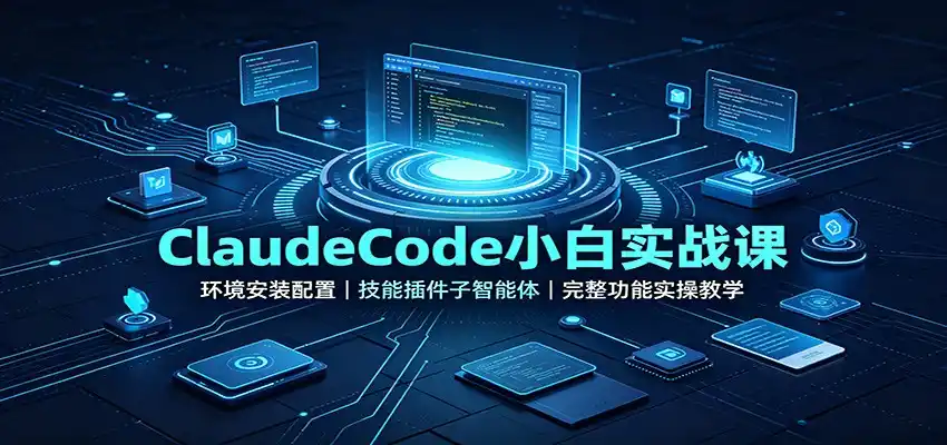 ClaudeCode小白实战课：环境安装配置，技能插件子智能体，完整功能实操教学-北极星资源库